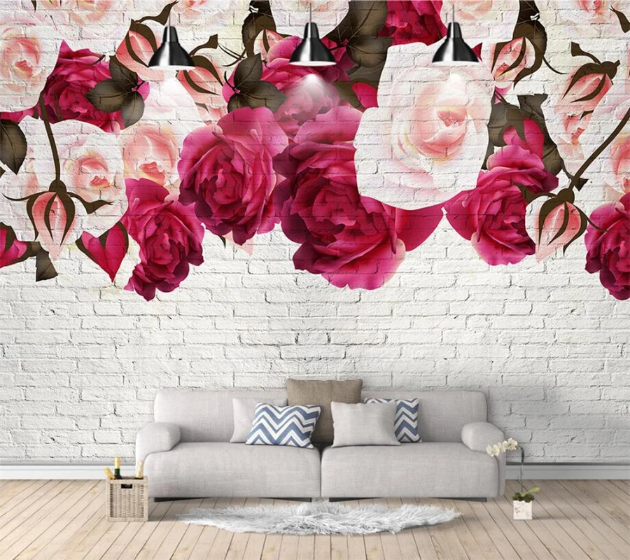 Custom wallpaper Vintage three-dimensional hand painted rose flower bedroom living room tv backdrop mural 3d wallpaper