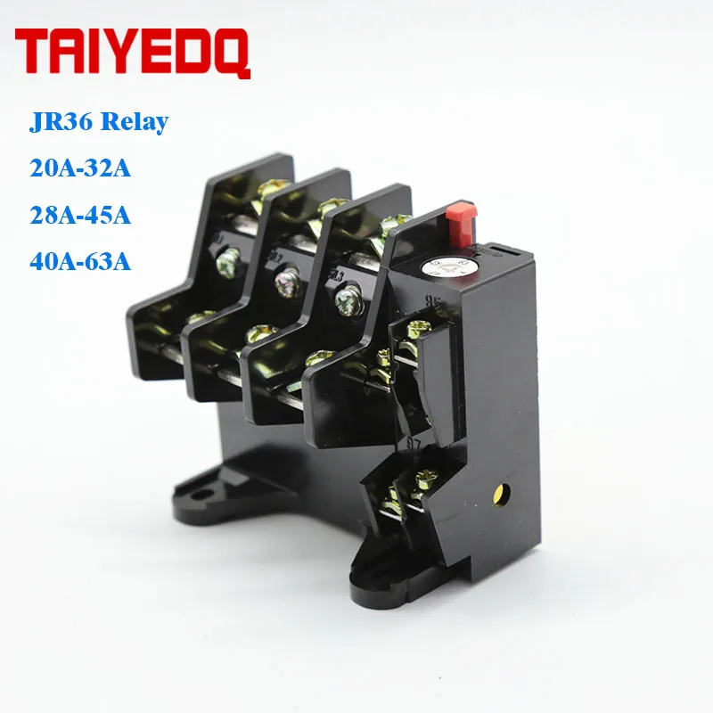 Heat Relay JR36-63 Overload Protect Relay 220v Heat Overload Thermal Relay 20A-32A 28A-45A 40A-63A