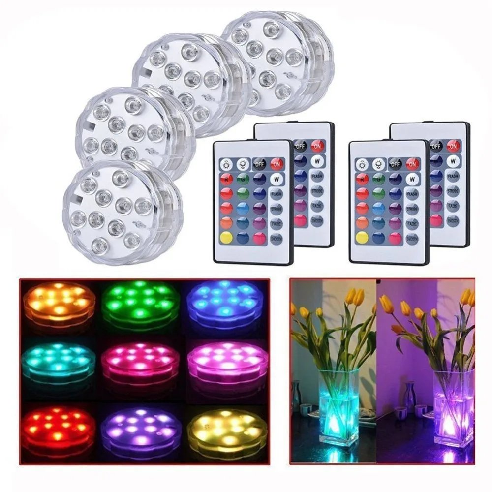 

Underwater Light Submersible Vase Remote RGB Candle Light Battery Operated Outdoor Wedding Party Swimming Pool Lights Decoration