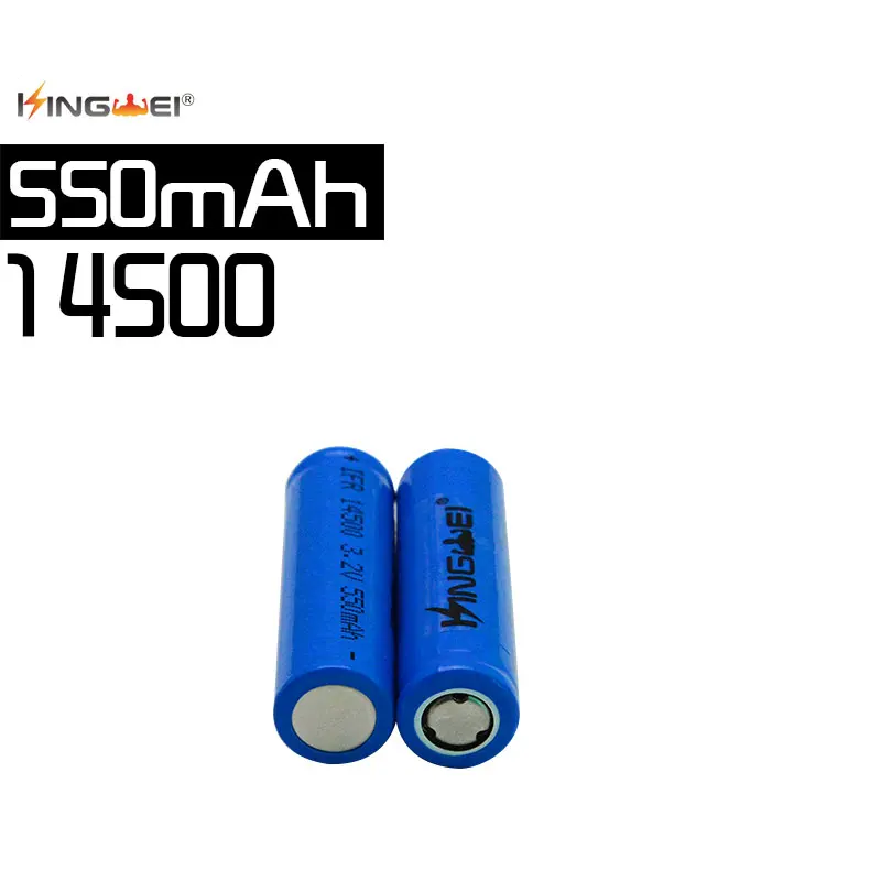 Kingwei-batería LiFePO4 de tamaño AA, célula recargable de 3,2 mah para linterna, antorcha, cámara, luz Solar Led, 14500 v, IFR 550, 4 Uds.