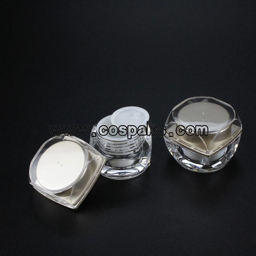 

100pcs round cosmetic 5ml plastic nail polish jar , acrylic 5g mini eye cream jar wholesale , white small containers for cream