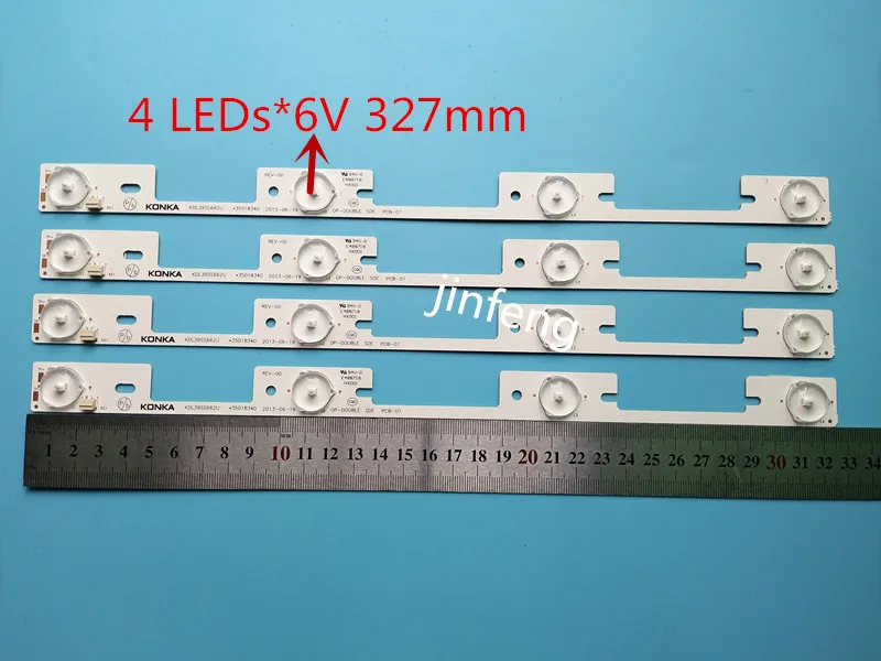 20 Pieces 4 LEDs* 6V LED backlight bar for Konka 39 inches TV KDL39SS662U 35018339 Konka 40 inches KDL40SS662U 35019864 327mm