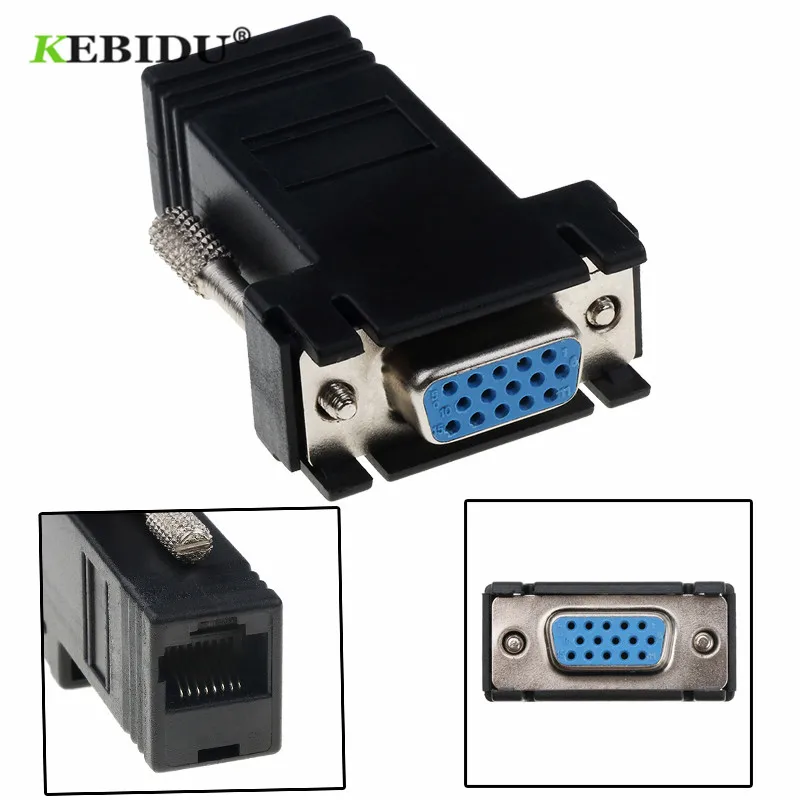 Kebidu RJ45 do rozszerzacz vga męski na lan CAT5 CAT6 RJ45 sieci kabel ethernet adapter żeński komputera dodatkowe przełącznik