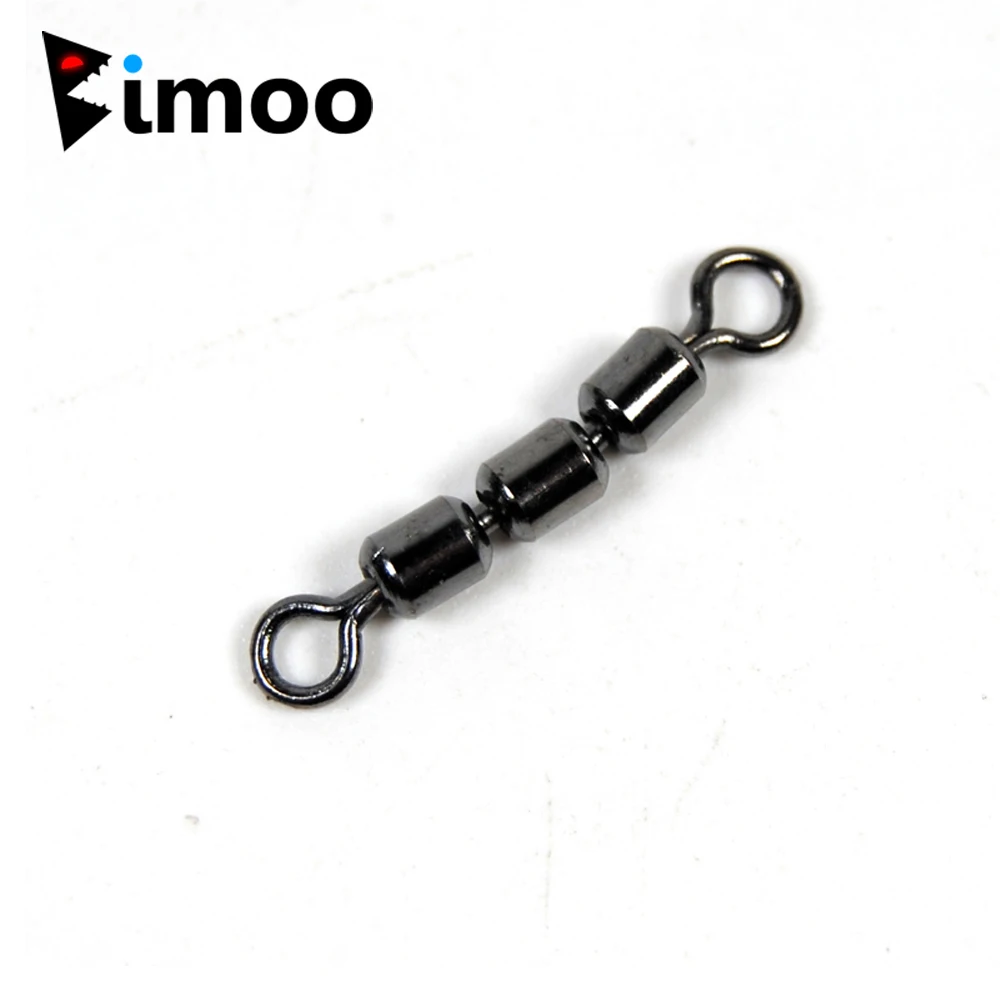 Bimoo 10pcs/Bag Treble Rolling Swivel 3 Sections Rolling Swivels Fishing Tackle Accessories Copper Rigging Swivels #6 #7 #8 #10