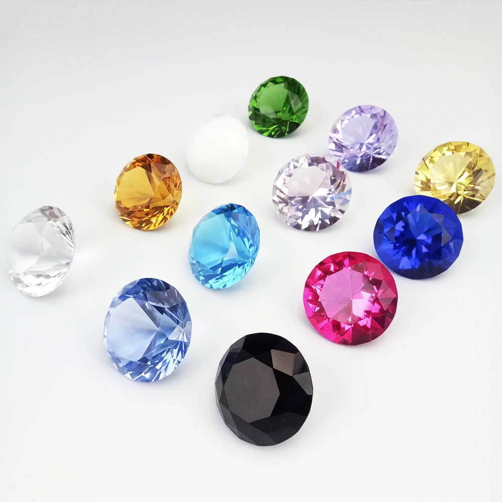 50mm 1pc/10pcs Aquamarine Glass Diamond Paperweight Crystal Crafts Home Decor Ornaments Wedding Party Gifts