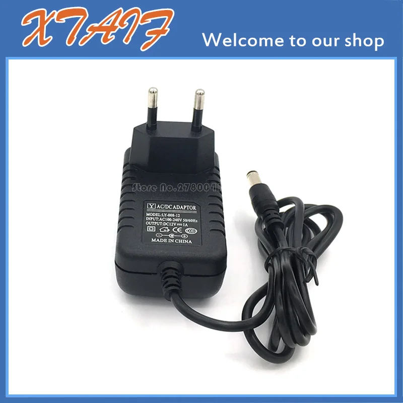 Free post shipping  AC 100V-240V Converter Adapter DC 12V 1A 12V1A 1000mA Power Supply EU Plug DC 5.5mm x 2.1-2.5mm