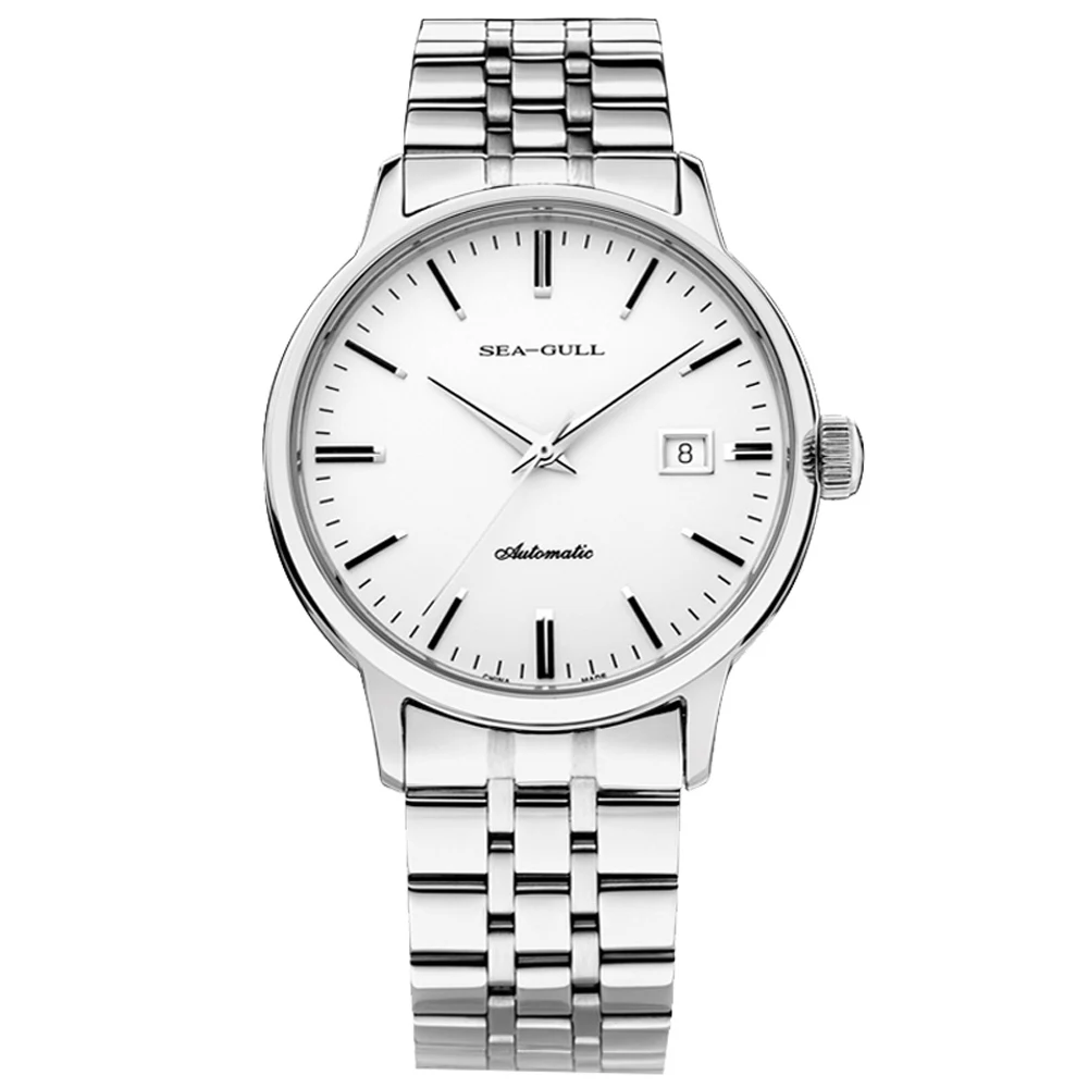 men watch Seagull watches 816.362 Exhibition Back Automatic Men's Dress Watch stainless steel band