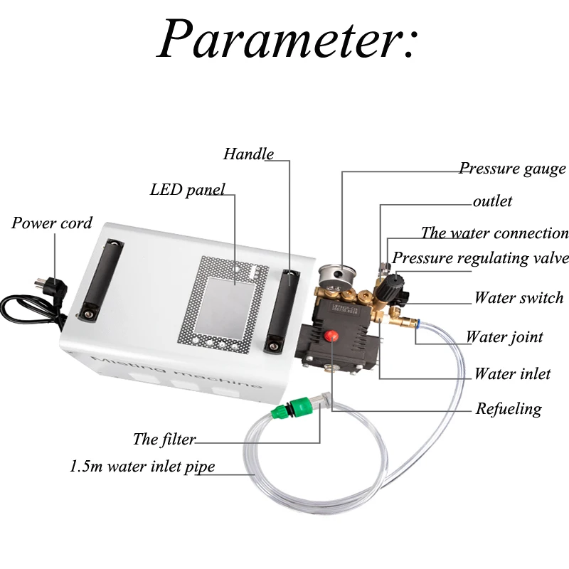 High Power Fogger Machine Mist Maker Factory Cold Down Air Humidifier Atomization System Water Pump Landscape Sprayer 20A