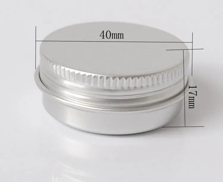 

50pcs/lot--Dia.40mm * H.17mm 15g Cosmetic Aluminium Containers Small Empty Skin Care Cream Sample Storage Jars Party Gift Boxes