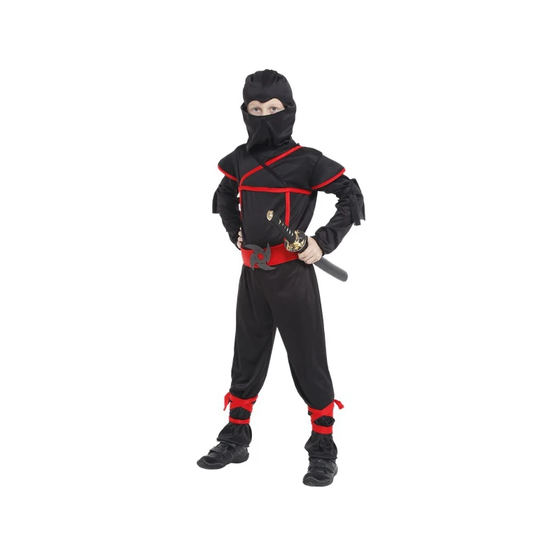 Umorden Kids Children Japanese Samurai Killer Ninja Costume for Boys 4-6Y 6-8Y 8-10Y Halloween Purim Fancy Dress Jumpsuit