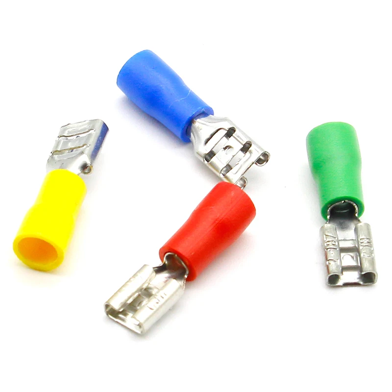 FDD2-187 Female Insulated Electrical Crimp Terminal for 16-14 AWG Connectors Cable Wire Connector 100PCS/Pack FDD2-187 FDD