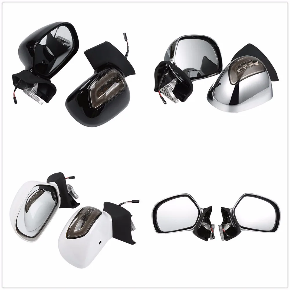 Motorcycle Rearview Mirrors LED Turn Signals Smoke Lens For Honda Goldwing GL1800 2001-2017