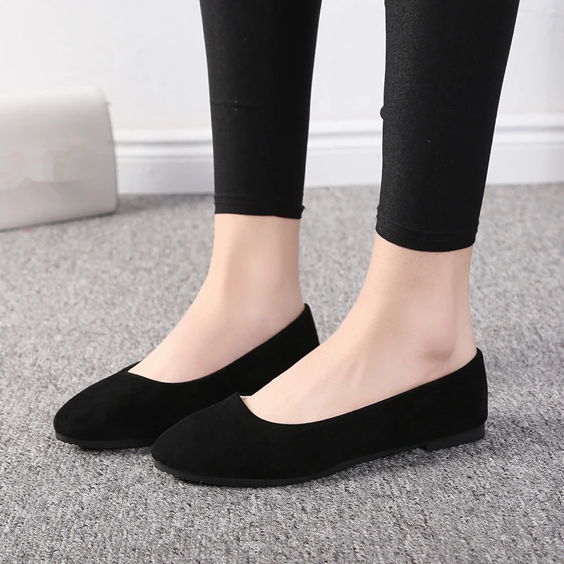 Slip On Women Flats Shoes Candy Color Pointed Toe Female Loafers Large Size Shoes Woman Spring Flock Ladies Ballet Flats WSH2214