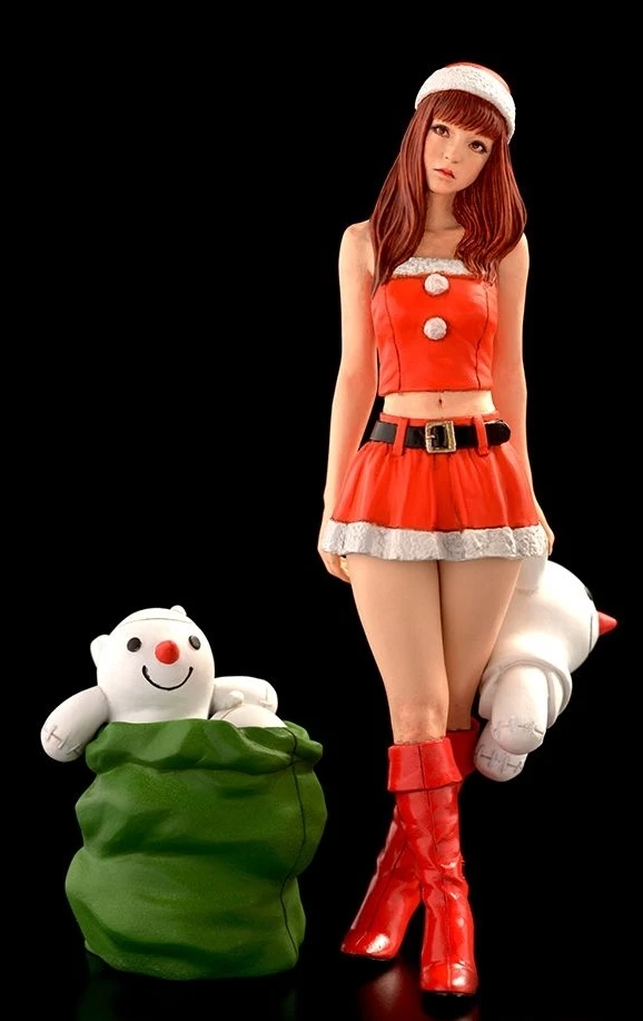 Unpainted Kit 1/20  85mm  Christmas dress girl  85mm figure Historical  Figure Resin  Kit