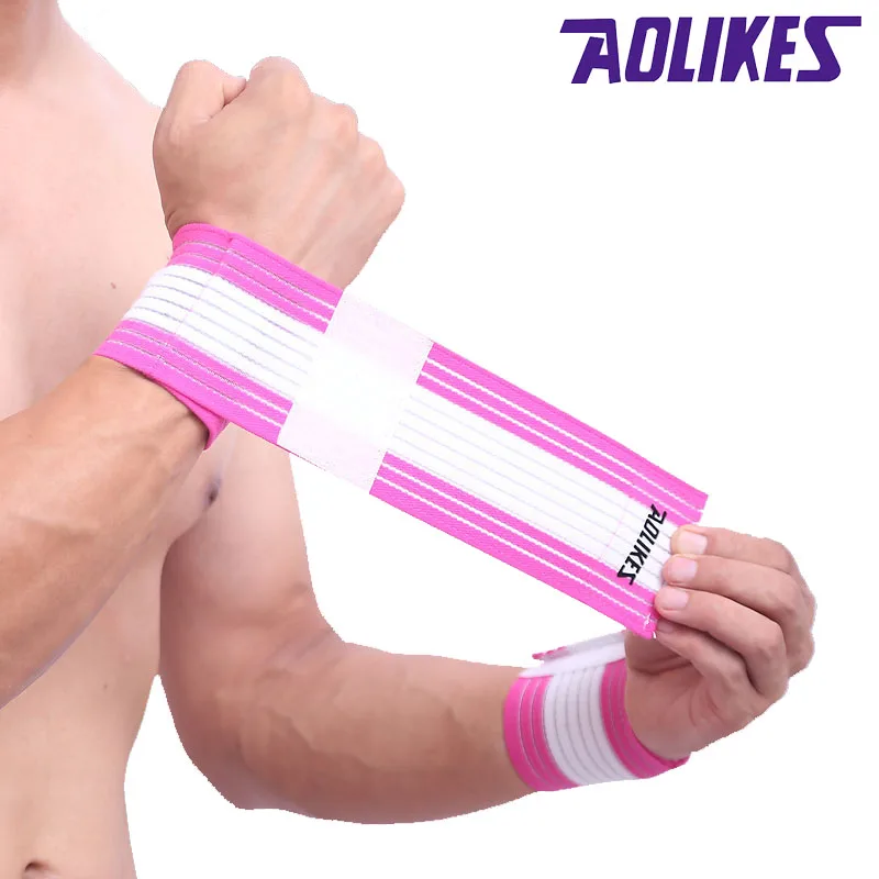 AOLIKES 1 pz cotone fitness fasciatura elastica mano cinturino da polso avvolgere sport braccialetto supporto palestra polso protettore tunnel