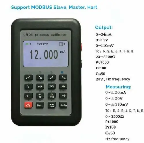 Hart Modbus Processo Calibrador Fonte Atual Gerador de Sinal Lb06 420ma 010v Novo