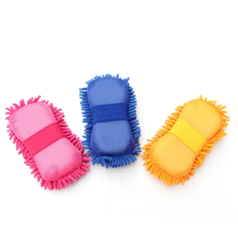 ToHuu Auto Car Wash Sponge Microfiber Chenille Car Cleaning Sponge Block Car Wash Glove Car Washing Supplies Automotive 6 colors