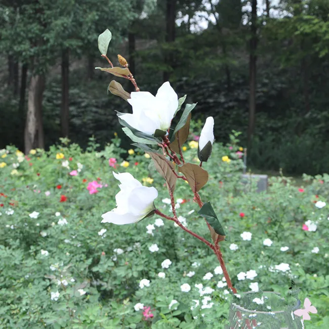 Venta de fábrica] flor Artificial de magnolia, flor Artificial de imitación, boda, apertura de casa con