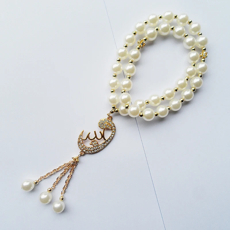 Good quality New arrive (33PCS) 2-Layer pearl beads Muslim religious pendant friendship bracelet