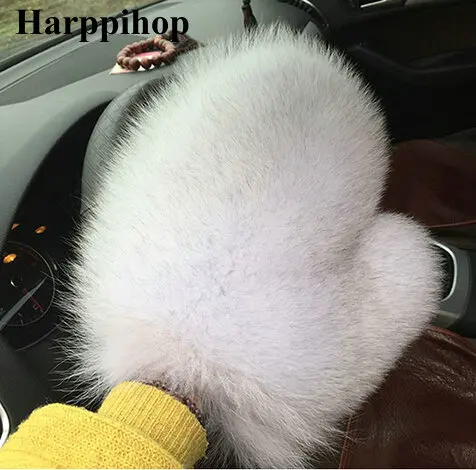 

2022 new arrival fashional Fox Fur Gloves Women Luxury real Fur Glove winter warm hand mittens