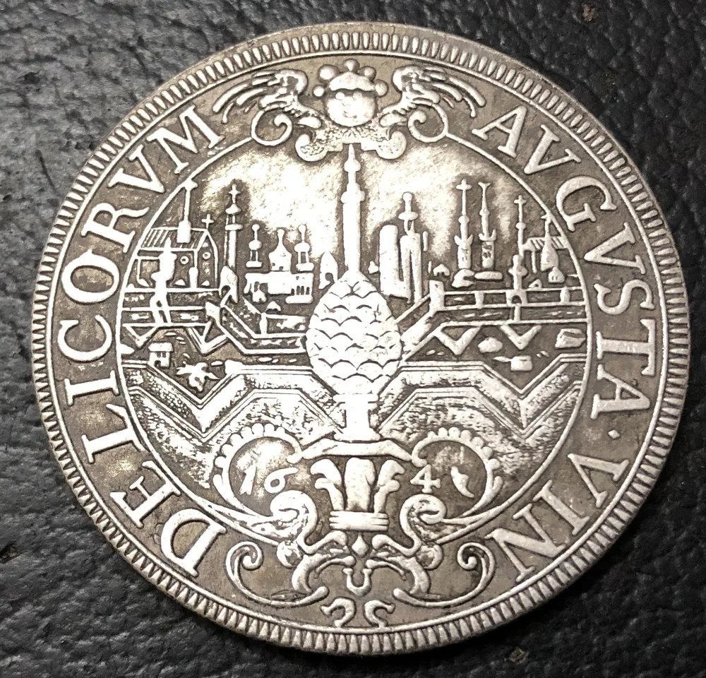 1641 Free City of Augsburg ( German States) 1 Thaler Silver Plated Copy Coin 41mm