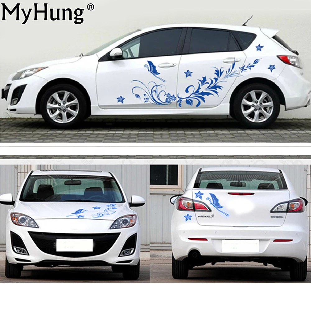 

Stickers For Universal Cars Natural Flower Vine Dragonfly Shape Whole Car Body Decals Car Stickers Fashion Car Styling