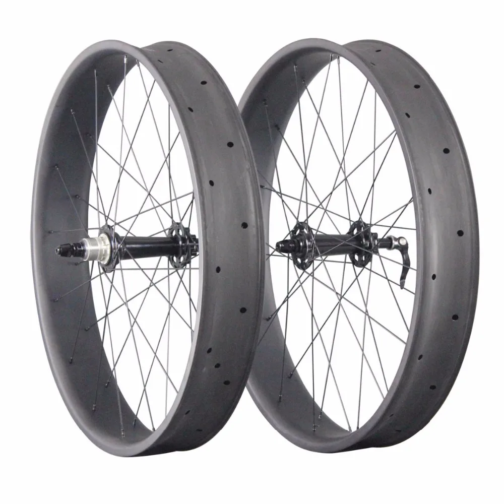 Toray T700 carbon ican fatbike wheels 26er fat bike wheelset Powerway M74 hubs 10/11 speed 90mm width UD-matt wheel FW90