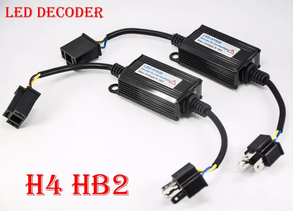 2PCS H4 HB2 9003 LED Decoder FOR Car LED Headlight Kit Warning Canceler Auto Canbus Error Free Anti-Hyper Flashing Blinking H13