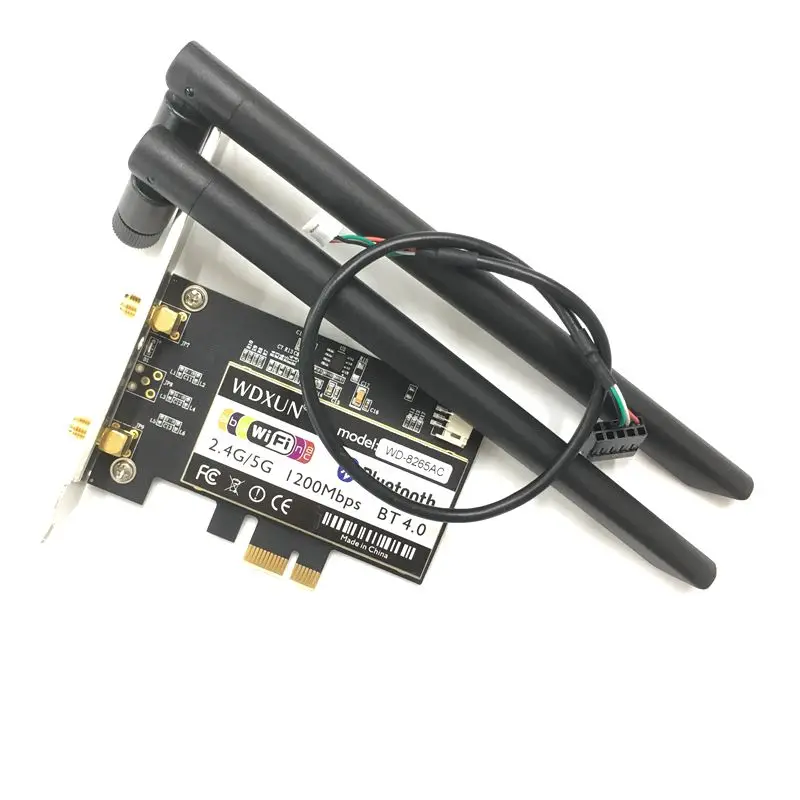 WDXUN bezprzewodowy-AC 8265 867 mb/s 802.11 AC Dual Band pulpit PCI-E adapter wifi karta PCI Express dla Intel 8265AC + Bluetooth 4.2