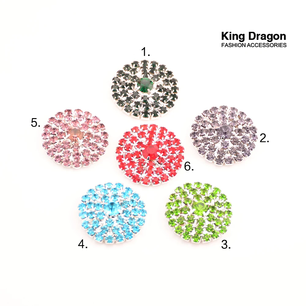 King Dragon Rhinestone Button Flat Back Photo Album Decoration 23MM 5PCS/Lot Decoration Button Silver Color KD419-1