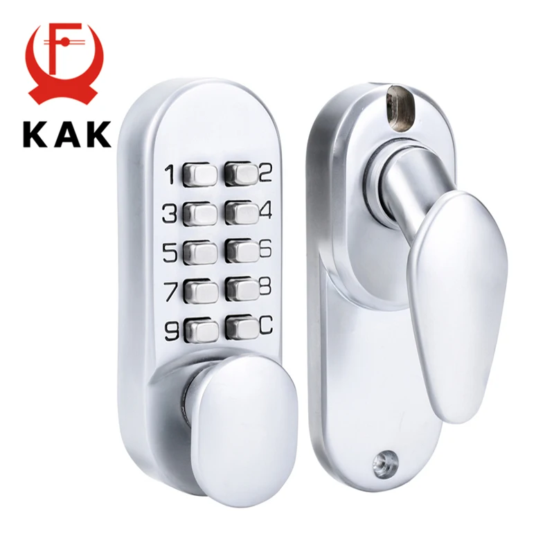 KAK Zinc Alloy Keyless Door Lock Mechanical Combination Lock Safety Code Lock for Doors Handle Door Hardware Lock Furniture