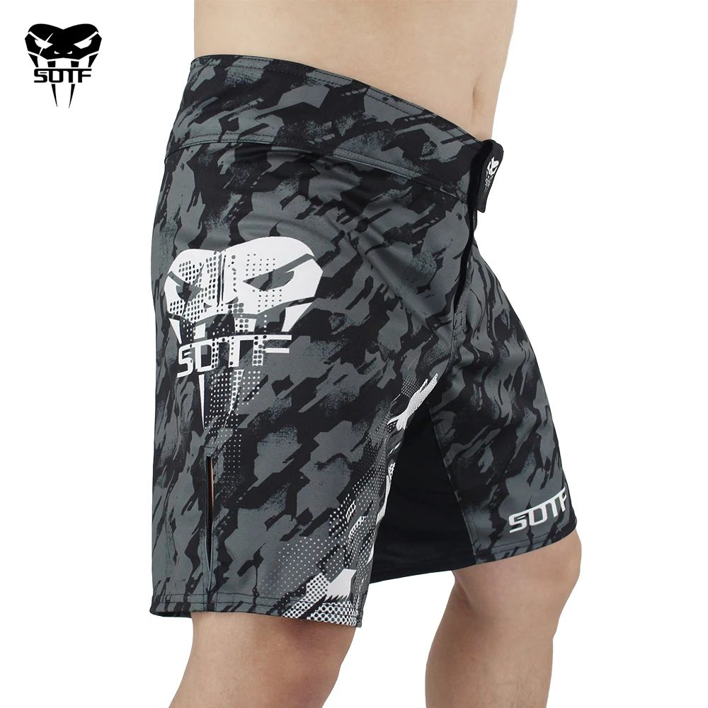 SOTF mma Adulti serpente velenoso Camouflage Uomo Donna pantaloncini da boxe geometrici Tiger Muay Thai mma pantaloncini abbigliamento lotta sanda