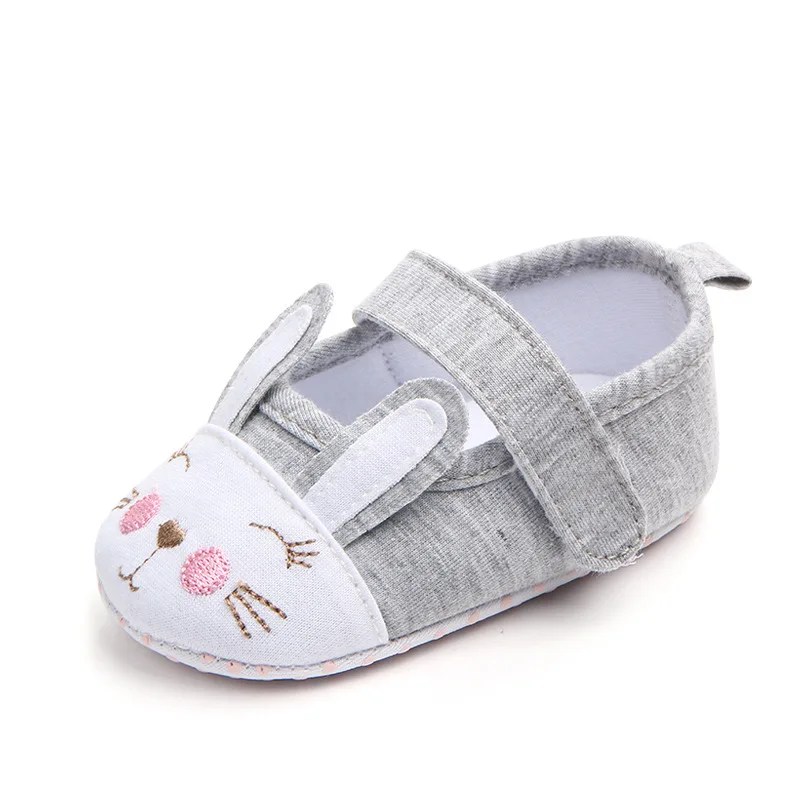 0-18M Sole Shoes Rabbit Shoes First Walkers Children Spring Baby Girl Soft Shallow Mouth Princess First Walkers Shoes