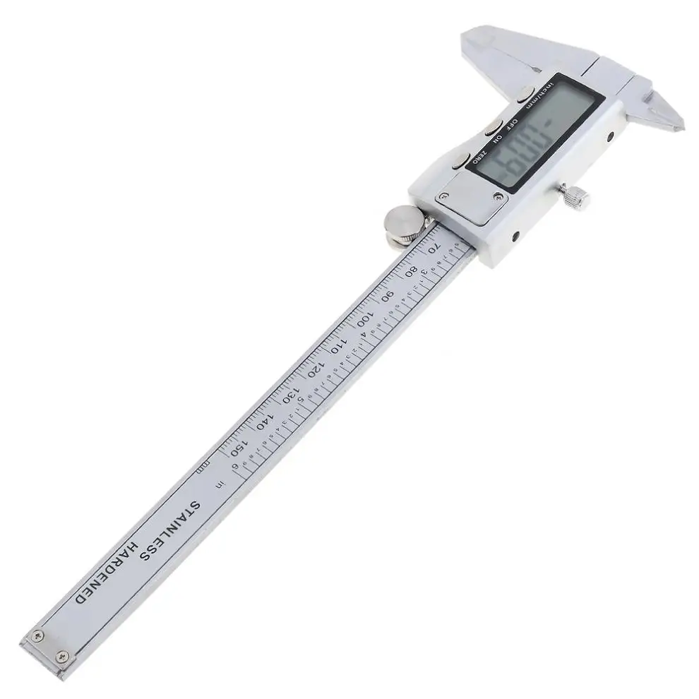 Regla Vernier Digital electrónica de acero inoxidable, 150mm, precisión de 0,01mm, caja tipo W para medir, 1 unidad