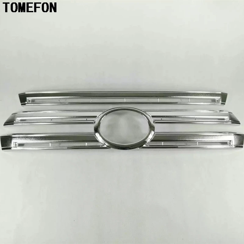 

For Toyota Land Cruiser LC200 2016 ABS Chrome Car Front Center Grille Grill Decorative Trim 2pcs