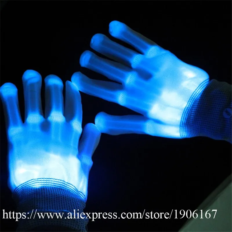 10 Pairs Colorfu Led Gloves Luminous Party Supplies Dancing Club Stage Props Light Up Toys Glowing Gloves