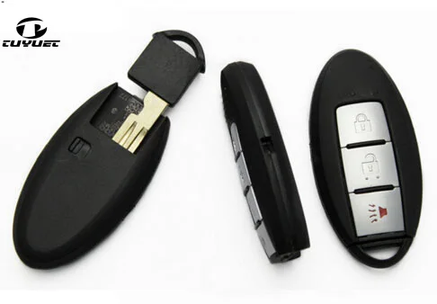 Blank Smart Remote Key Shell 3 Buttons for Nissan GTR Smart Card (new Models) with insert key blade