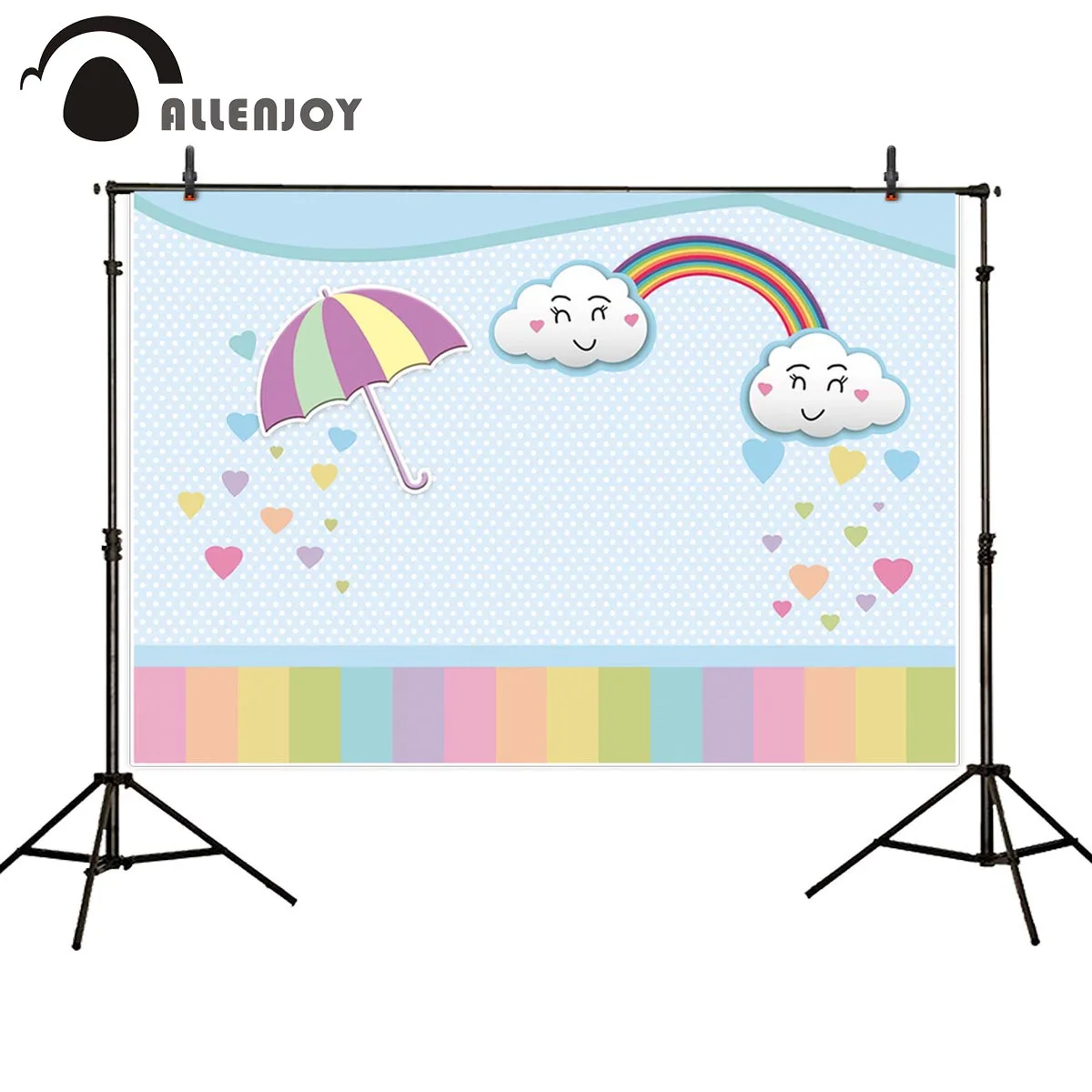 Allenjoy backdrop photo shoots rainbow smiling clouds heart funny children photography photophone backdrop photozone photocall