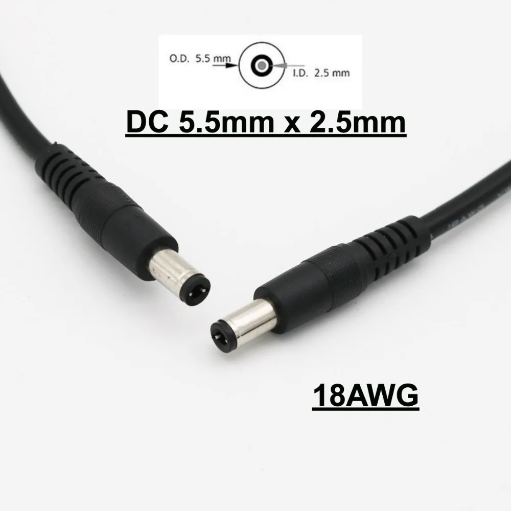 1 قطعة 0.5 M/1 M/2 M 5.5 مللي متر x 2.5 مللي متر DC 12 V الطاقة M /M الذكور إلى الذكور تمديد وصلة كابل محول للكاميرا CCTV كاميرا