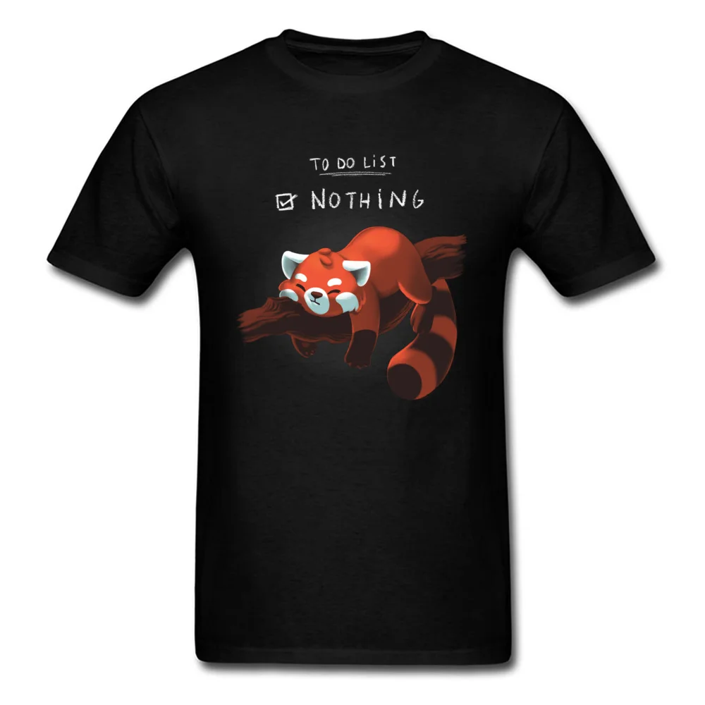 Red Panda Day T-shirt Funny Men Tshirt Nothing To Do Tops Summer Cotton Tee Black T Shirts Students Clothing Lazy Style