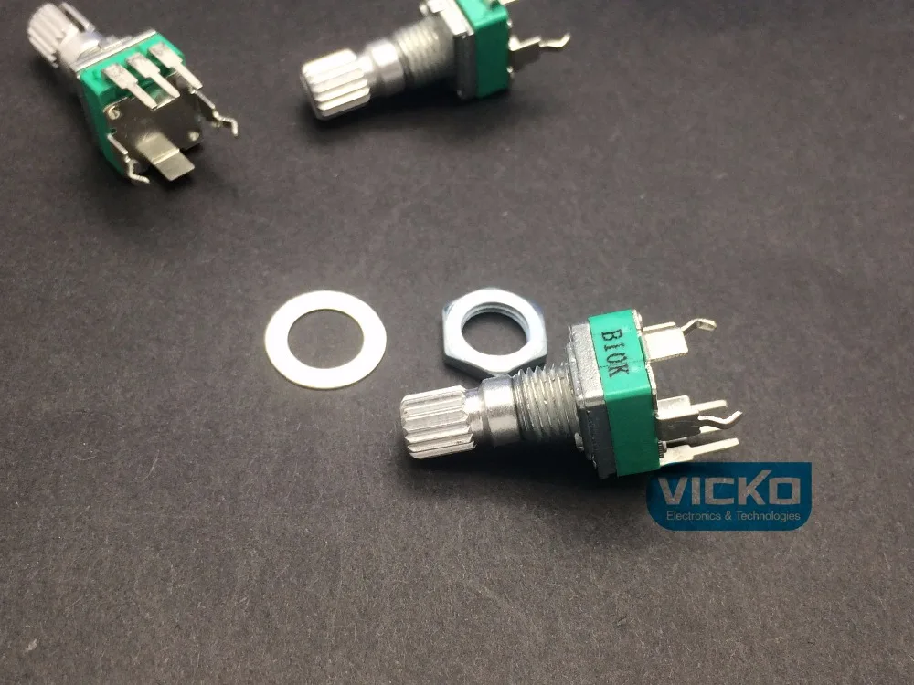 [VK]10pcs Precision adjustable potentiometer R09 RK09 RK097N B10K B50K B20K B100K 15MM Vertical single 15mm rachis switch