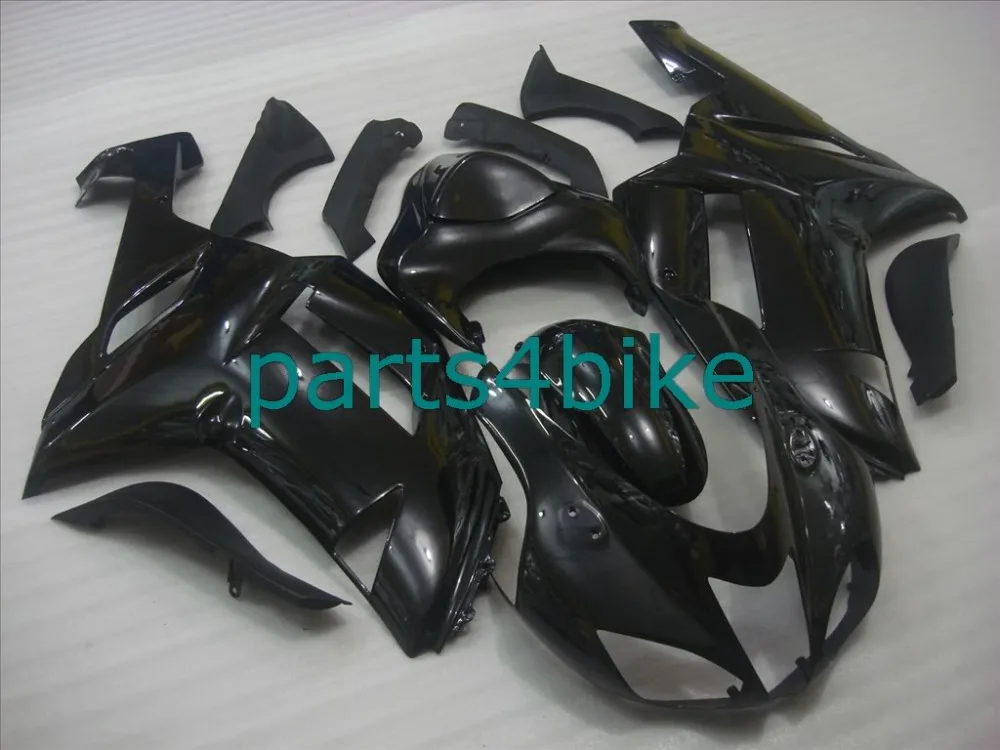 Aftermarket body parts fairings for Kawasaki Ninja 636 ZX6R 2007 2008 glossy black fairirngs kit ZX-6R 07 08 + 7 gifts CL01