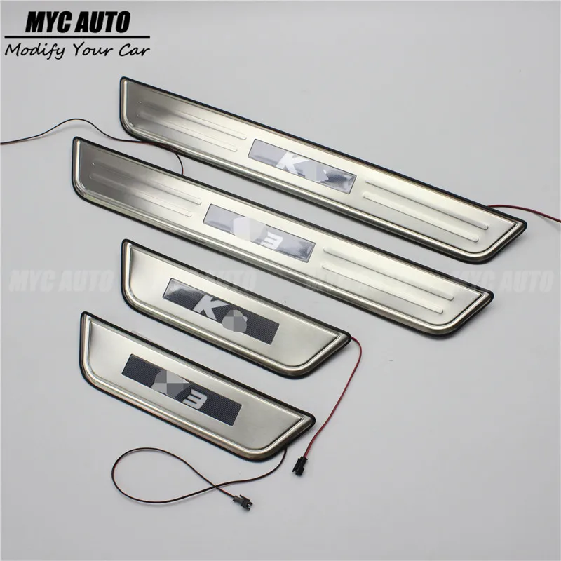 

2013 2014 2015 2016 For Kia K3 Out Side Door Sill Plate Stainless Steel Protecter Trim Accessories Welcome Scuff Peadls