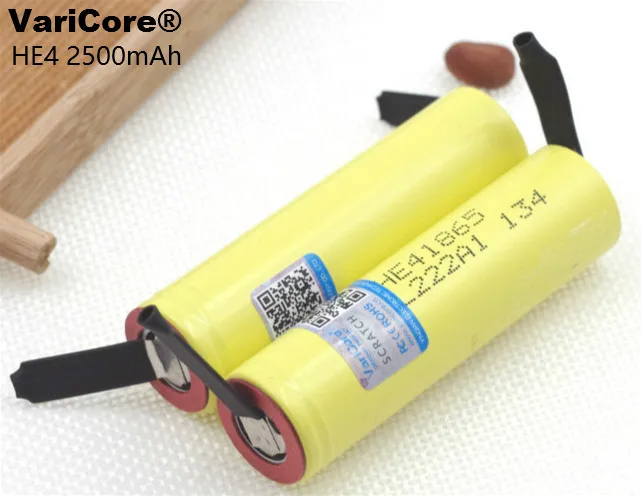 VariCore-Batería de iones de litio HE4 18650, 3,7 V, 2500 mAh, electrónica especial, descarga de 20A 30A + soldadura, nueva