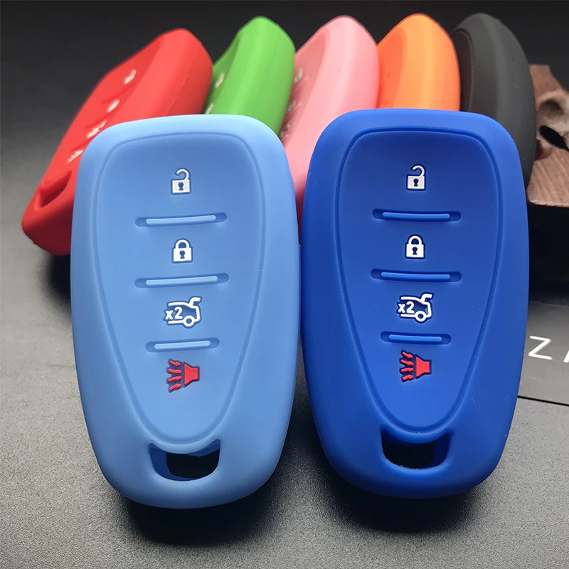 ZAD Silicone Car Key Cover Case FOB For Chevrolet Cruze 2016 Malibu XL Camaro Smart 3 button Remote Key Case Jacket