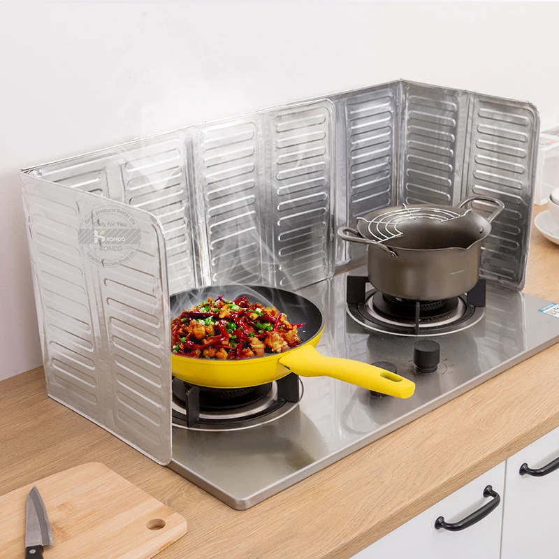 

Konco Cooking Insulate Splash Proof Oil Removal Baffle Plate Aluminium oil Splatter Screens Gas Stove Anti Splatter Shield Guard