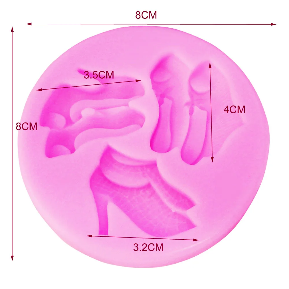 Sophronia M408 Silicone Chocolate Mold High-heel Shoes Candy Making Fondant Molds Cake Decorating Tools Clay ResinMoulds 8*8*1cm