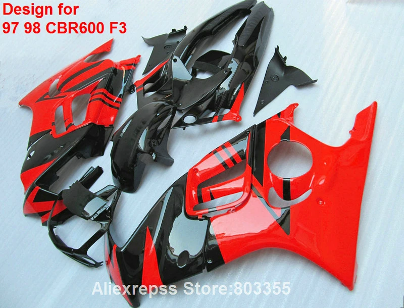 Hot sale Fairings CBR600F3 97 98 for HONDA ( red painted ) fairings cbr 600 1997 1998 xl37