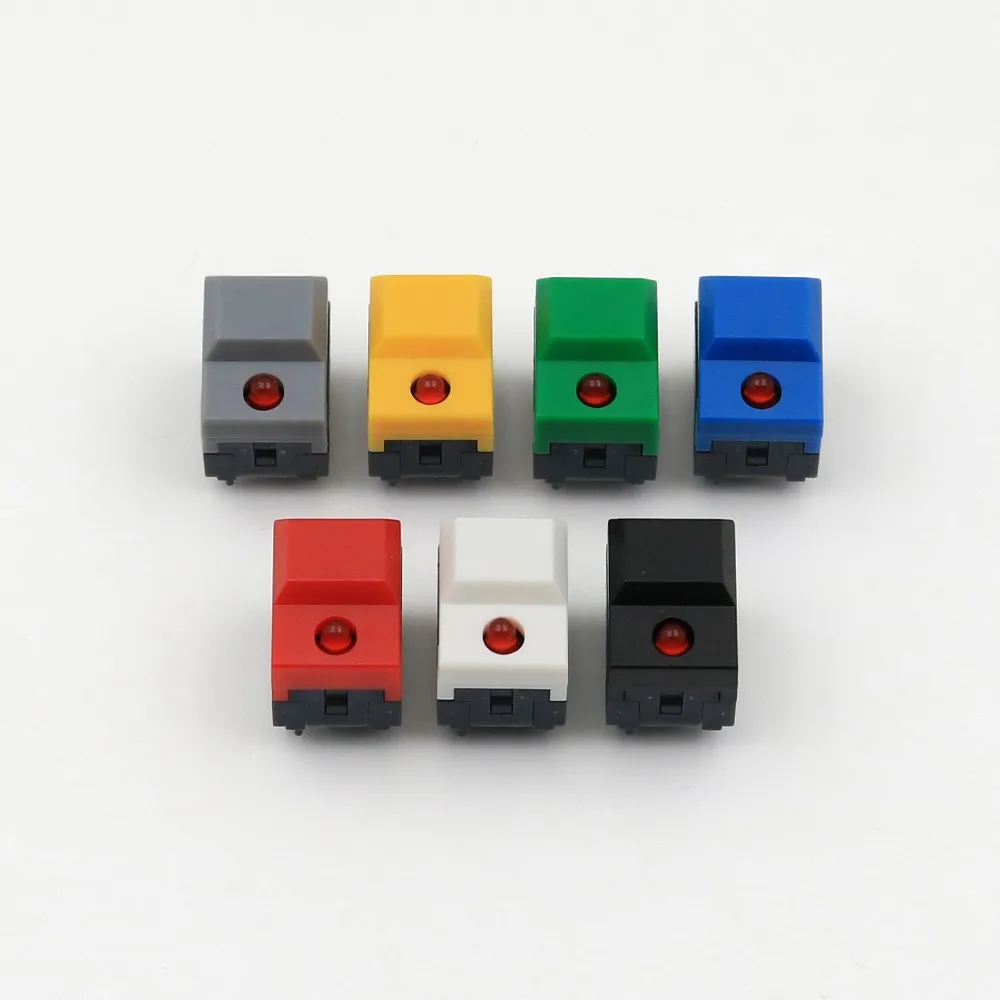 10Pcs PB86-A1 Red LED 6Pin Momentary PCB Mount SPDT Square Push Button Tact Switch For Stage Equipment Control