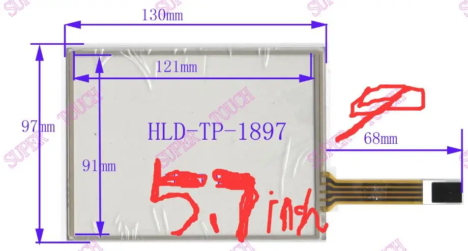 5.7 -inch 130 * 97mm touch-screen control panel HLD - TP - 1897 4-wire resistive touch screen